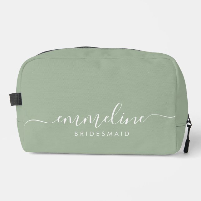 Trousse De Toilette Bridesmaid Modern Minimal Script Sage (Recto)