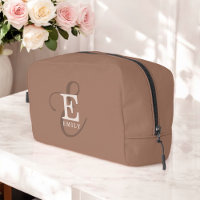 Calligraphie élégant Monogramme Nom Mocha Brown