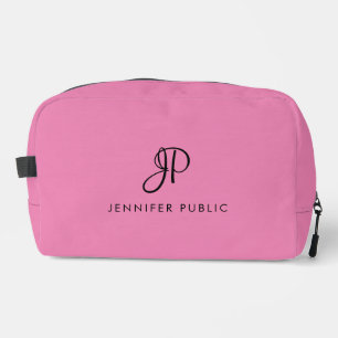 Trousse De Toilette Calligraphie Monogramme rose Modèle moderne