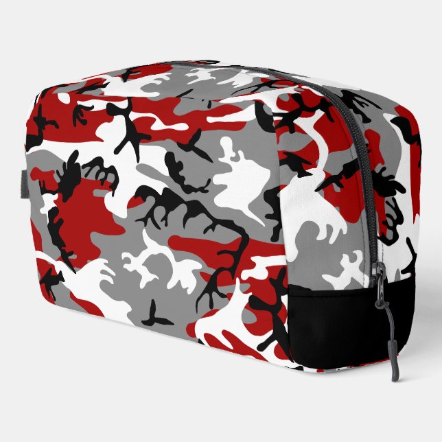Trousse De Toilette Camouflage rouge et gris, Militaire, Armée (Coin droit)