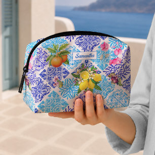Trousse De Toilette Carreaux d'azulejo floraux méditerranéens sicilien