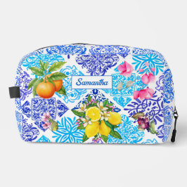 Trousse De Toilette Carreaux d'azulejos méditerranéens fleuris d'agrum