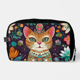 Trousse De Toilette Chat couronné orné de bijoux