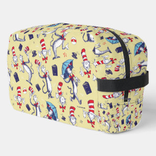 Trousse De Toilette Chat dans le Chapeau Motif Jaune