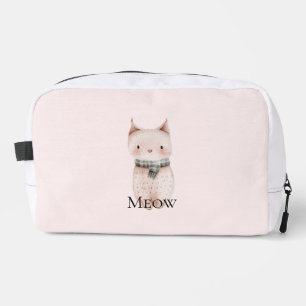 Trousse De Toilette Chat de Noël Rose Pâle