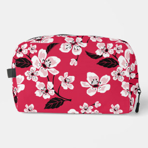 TROUSSE DE TOILETTE CHERRY BLOSSOM - MOTIF SAKURA EN ROUGE