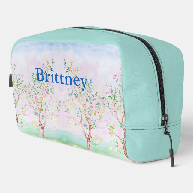 Trousse De Toilette Chinoiserie preppy aquarelle grand-millénaire (Coin droit)