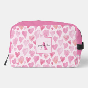 Trousse De Toilette Cœur d'amour à l'aquarelle rose
