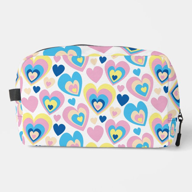 Trousse De Toilette Coeurs Pastel. (Recto)