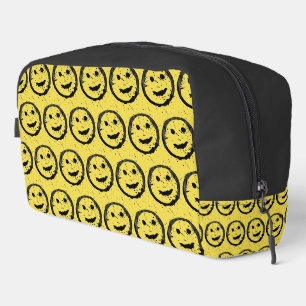Trousse De Toilette Cool Sardé Joyeux visage souriant motif jaune