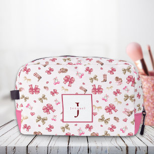 Trousse De Toilette Coquette fille rose Motif Monogramme Nom
