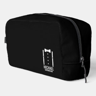 Trousse De Toilette Cravate Mariage noir Groomsmen personnalisé