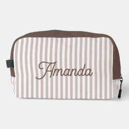 Trousse De Toilette Custom Bridesmaid Striped Cosmetic Bag