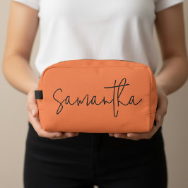 Trousse De Toilette Custom Coral Bridesmaid & Maid of Honor Makeup Bag