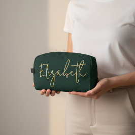 Trousse De Toilette Custom Green Cosmetic Pouch Gift for Mom & Grandma
