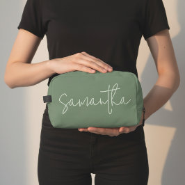 Trousse De Toilette Custom Name Sage Cosmetic Bag for Bridesmaid & Her