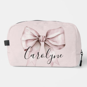 Trousse De Toilette Demoiselle d'honneur coquette ruban rose nom perso