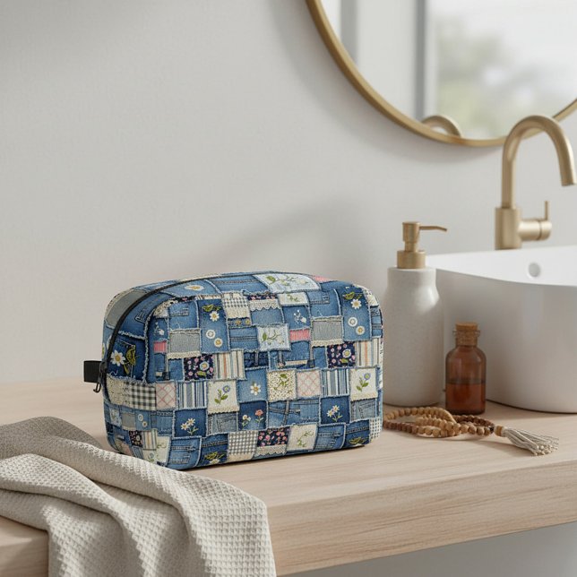 Trousse De Toilette Denim Patchwork (Créateur téléchargé)