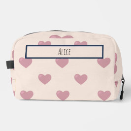Trousse De Toilette Dessin cardiaque I Nom personnalisé