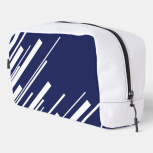 Trousse De Toilette Diagonales - Bleu et Blanc