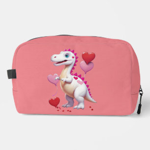 Trousse De Toilette Dinosaure de la Saint Valentin blanc