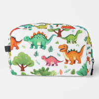 Dinosaures et motif d'arbres blanc