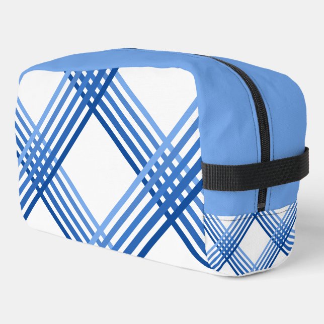 Trousse De Toilette Dopp Kit - Blue Stripes Crossed Diagonally (Coin gauche)