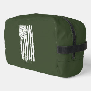Trousse De Toilette Drapeau Américain en Blanc en détresse