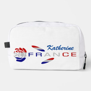 Trousse De Toilette Drapeau Français Rose Personnalisé