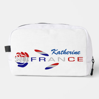 Trousse De Toilette Drapeau Français Rose Personnalisé