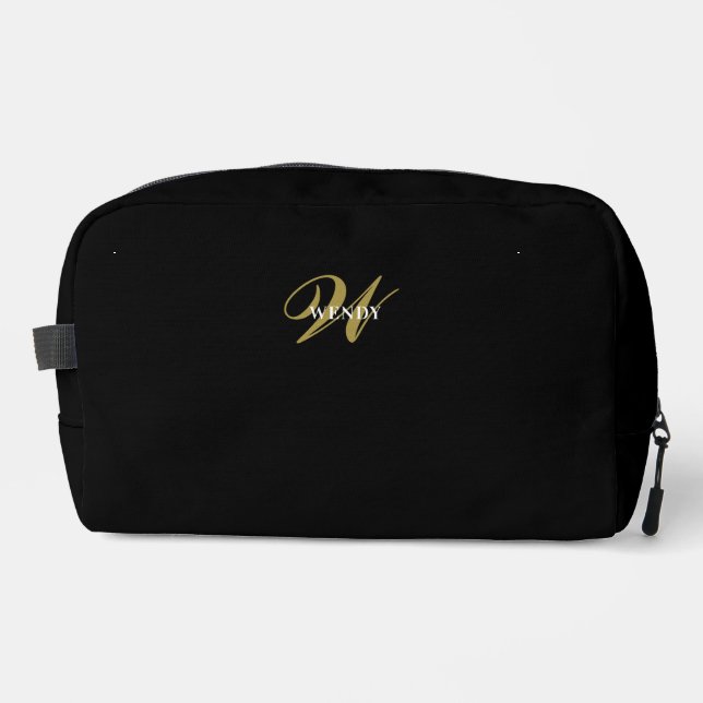 Trousse De Toilette Elegant Black Gold l Elegant Luxury Monogram (Recto)
