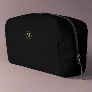 Trousse De Toilette Élégant Black Gold l Élégant Monogramme de luxe