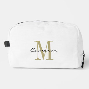 Trousse De Toilette Élégant Moderne Monogramme Personnalisé Or