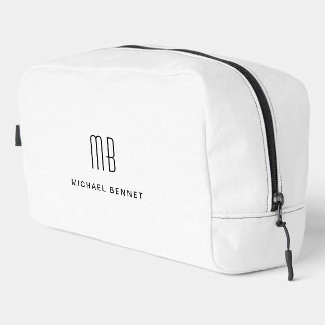 Trousse De Toilette Élégant Monogramme blanc (Coin droit)