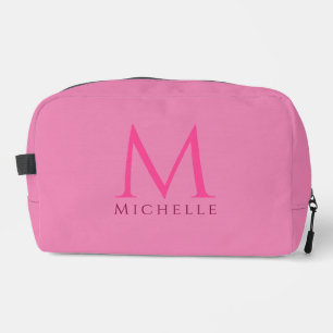Trousse De Toilette Élégant rose Personnalisé Nom manuscrit Monogramme