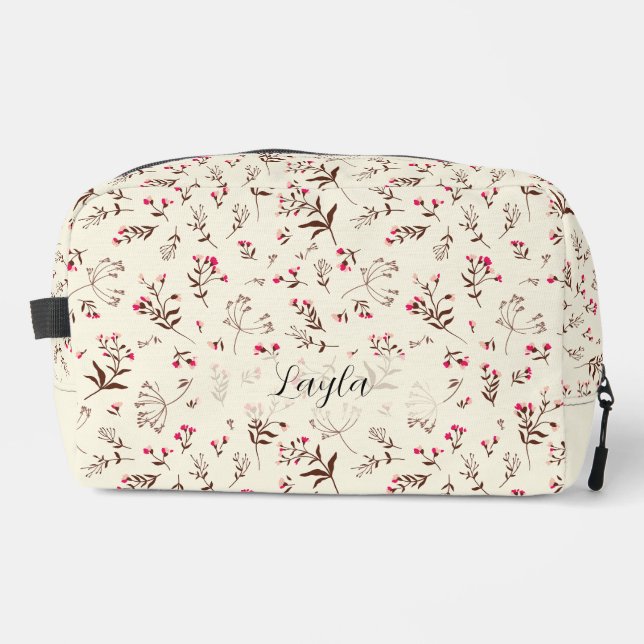 Trousse De Toilette Élégant stylé pochoir cométique floral (Recto)