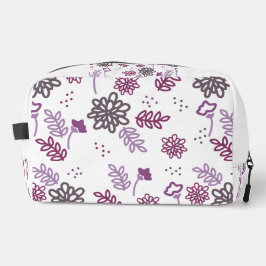 Trousse de toilette élégante au motif floral mauve