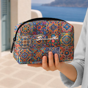 Trousse De Toilette Élégantes tuiles talavera mexicaines monogramme de