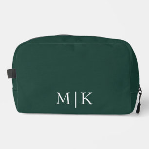 Trousse De Toilette Emerald Green et White   Monogramme moderne