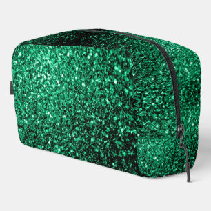 Trousse De Toilette Émeraude verte fausse parties scintillant