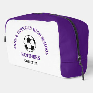 Trousse De Toilette Équipe de football personnalisée de lycée Violet