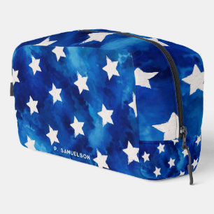Trousse De Toilette Etoiles personnalisées Blue Tie Dye Événement fami