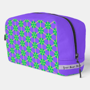 Trousse De Toilette Explosion géométrique en violet, vert et jaune