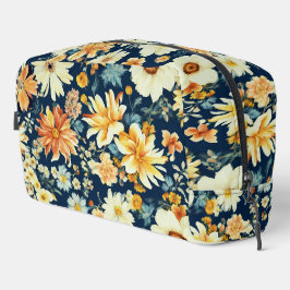 Trousse De Toilette Extraordinaire Orange Jaune et Fleurs blanches dél