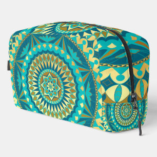 Trousse De Toilette Fantaisie Mandala Bleu Or