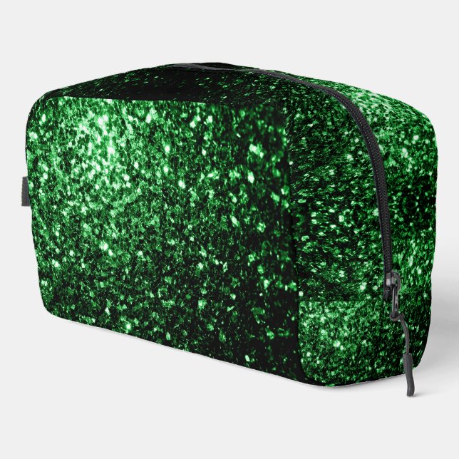 Trousse De Toilette Flamme de parties scintillant vert foncé (Coin droit)