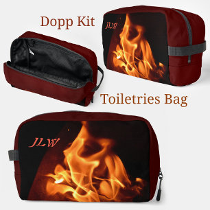 Trousse De Toilette Flammes éclatantes Feu photographique avec initial