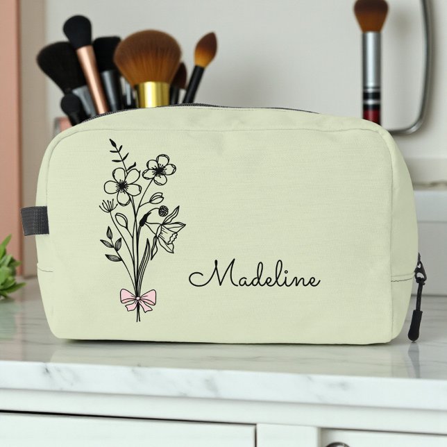 Trousse De Toilette Fleur du mois de naissance personnalisée (Créateur téléchargé)