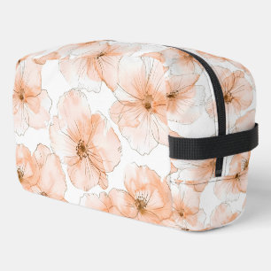 Trousse De Toilette Fleurs blanches orange pêche