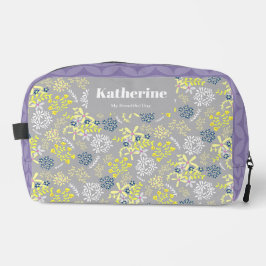 Trousse De Toilette Fleurs de bouquet minuscules Lavande gris